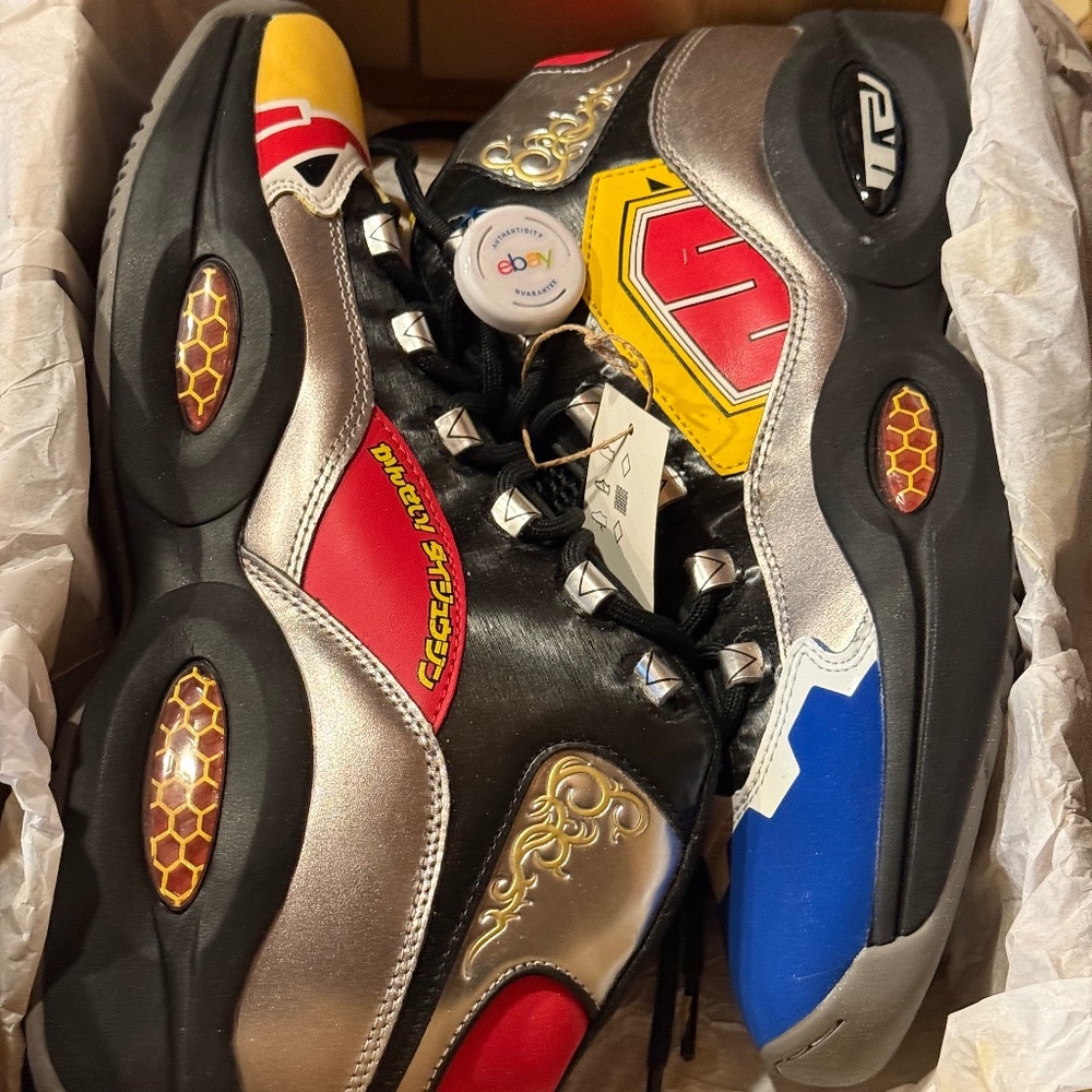 Reebok Question Mid "Power Rangers" Men's Size 12